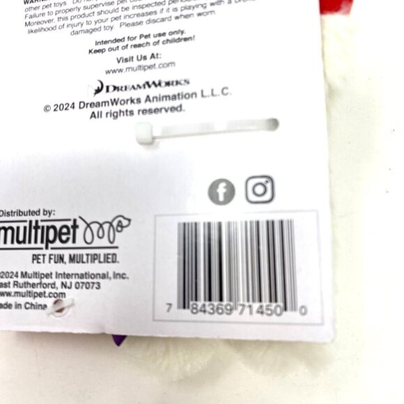 Multipet Lamb Chop Santa Hat Crinkle Candy Cane Catnip Plush Cat Toy 2pk - Picture 6 of 8